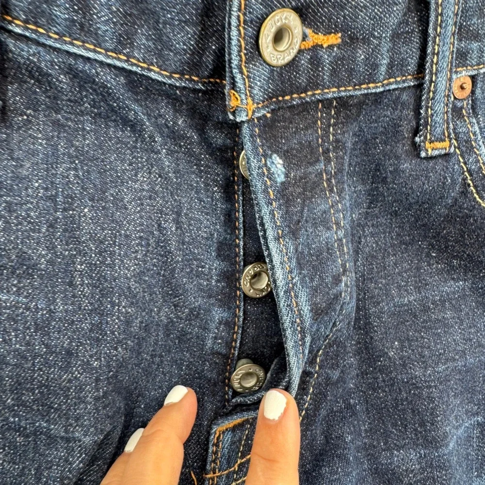 Lucky‎ Brand 1 Authentic Skinny Jeans Mens 34x32 Dark Wash Indigo Button Fly
